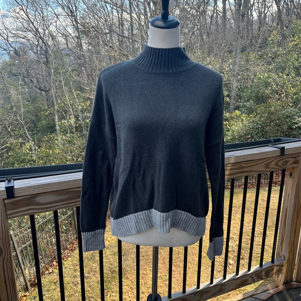 Women’s If It Where Me Black and Gray Turtleneck Sweater